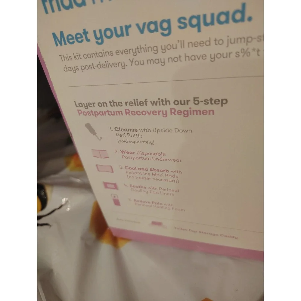 Frida Mom Postpartum Recovery Essentials Kit 5 Step Regimen with Storage Caddy